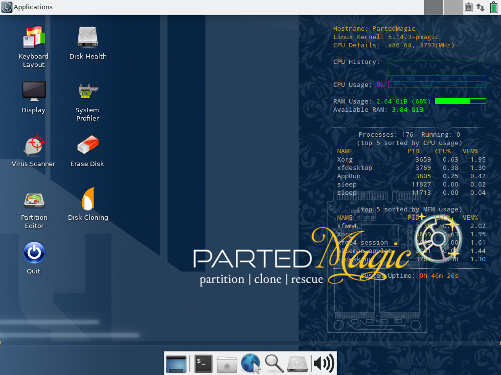 Parted Magic Desktop